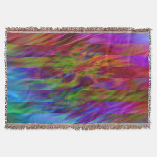 Funny Stripes Pattern - coloured waves + your idea Throw Blanket