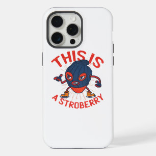 Funny Stroberry Masked Fruit Art iPhone 15 Pro Max Case