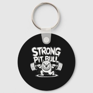 Funny Strong Crucifix Lifting Pitbull Key Ring