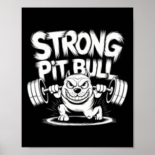 Funny Strong Crucifix Lifting Pitbull  Poster