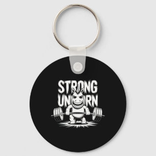 Funny Strong Crucifix Lifting Unicorn  Key Ring