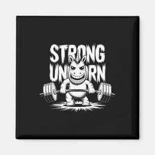 Funny Strong Crucifix Lifting Unicorn Magnet