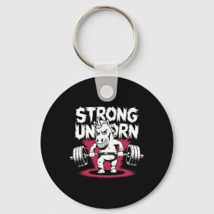 Funny Strong Deadlift Bodybuilding Unicorn  Key Ring