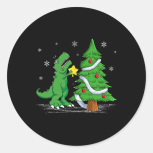 Funny Struggle Is Real Dinosaur T-rex Dino Christm Classic Round Sticker