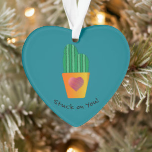 Funny Stuck On You Cactus Ornament
