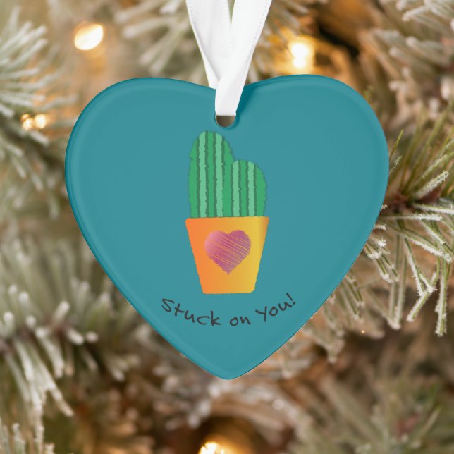 Funny Stuck On You Cactus Ornament (Tree)