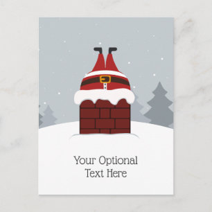 Funny Stuck Santa custom postcard