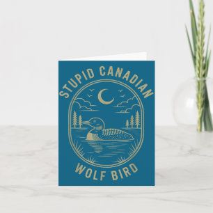 Funny Stud Canadian Wolf Bird Loon Hockey Wildlife Card