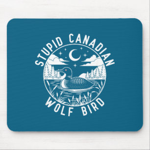 Funny Stud Canadian Wolf Bird Loon Hockey Wildlife Mouse Pad