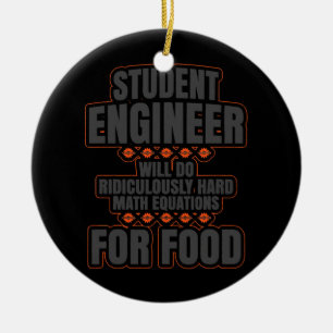 Funny Student Engineer College Student Graduation Ceramic Ornament