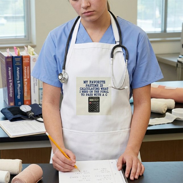 Funny Student Final Exam Calculator Quote  Standard Apron (Creator Uploaded)