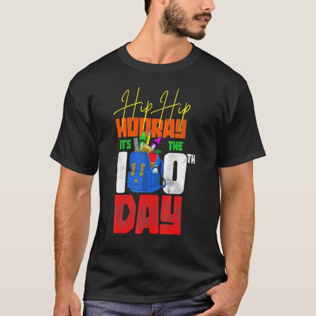 Funny Student Kids Gift 100th Day Happy 100 Days O T-Shirt (Front)