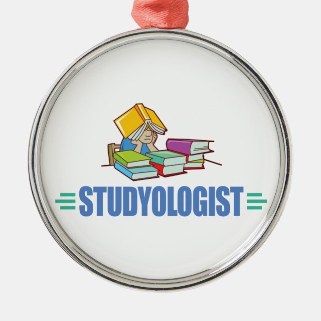 Funny Student Metal Ornament (Front)