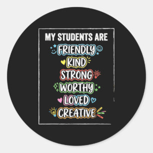 Funny students are kind strong autism awareness classic round sticker