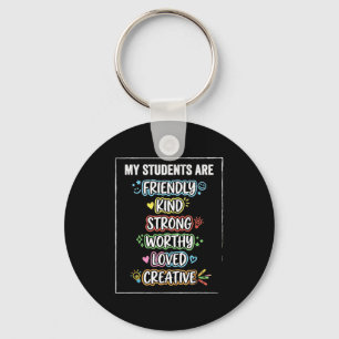 Funny students are kind strong autism awareness key ring