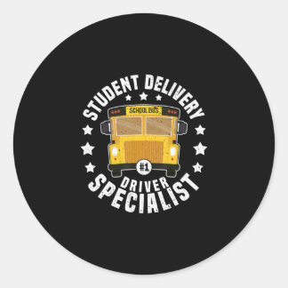 funny students bus-driver school bus drivers classic round sticker