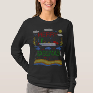 Funny Stupid Bass Fishing Ugly Christmas Sweater P