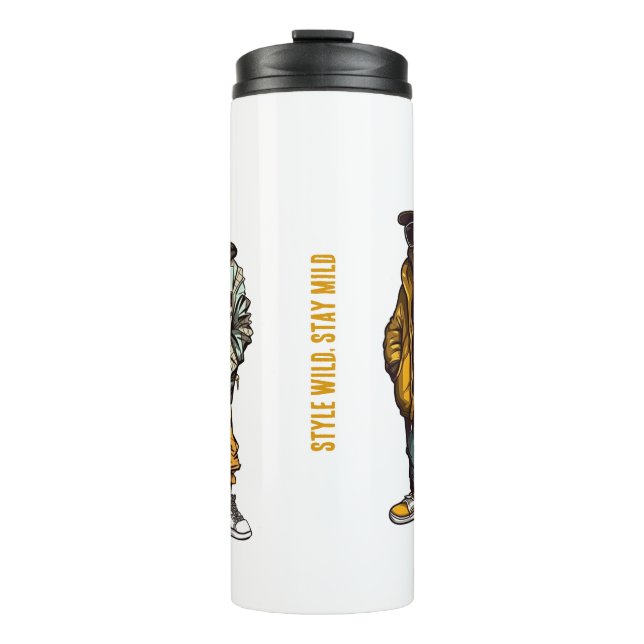 Funny Stylish Animal Fashion Gift For Animal Lover Thermal Tumbler (Front)