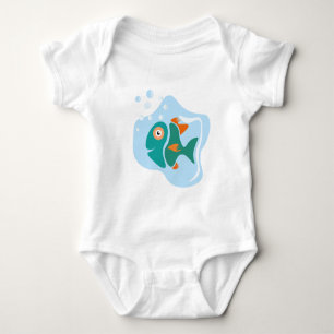 Funny Stylish Fish Baby Bodysuit