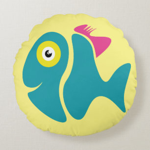 Funny Stylish Fish Round Cushion