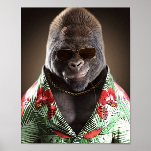 Funny Stylish Gorilla Poster (Front)