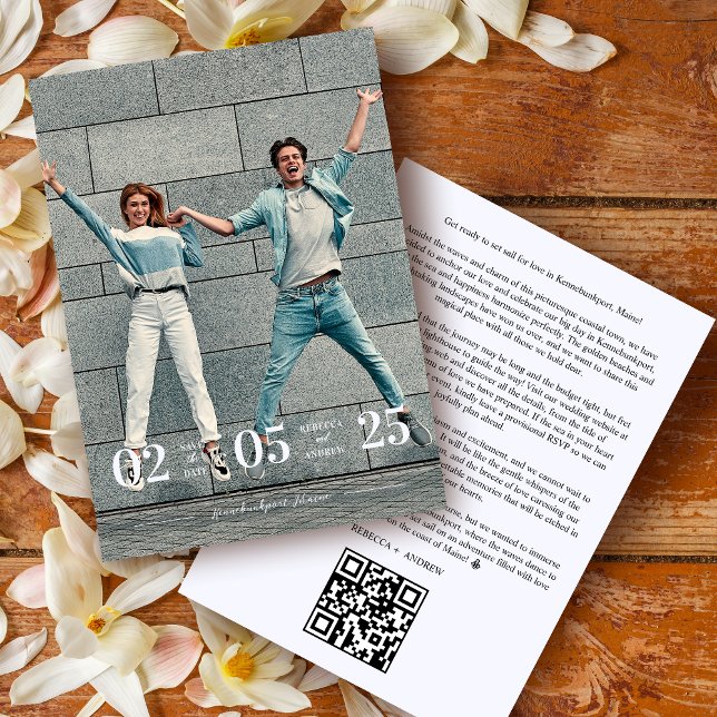 Funny & Stylish Unmatched Wedding Photo Card (Fun & Stylish Unmatched Wedding Photo Card Save the Date with Envelope. )