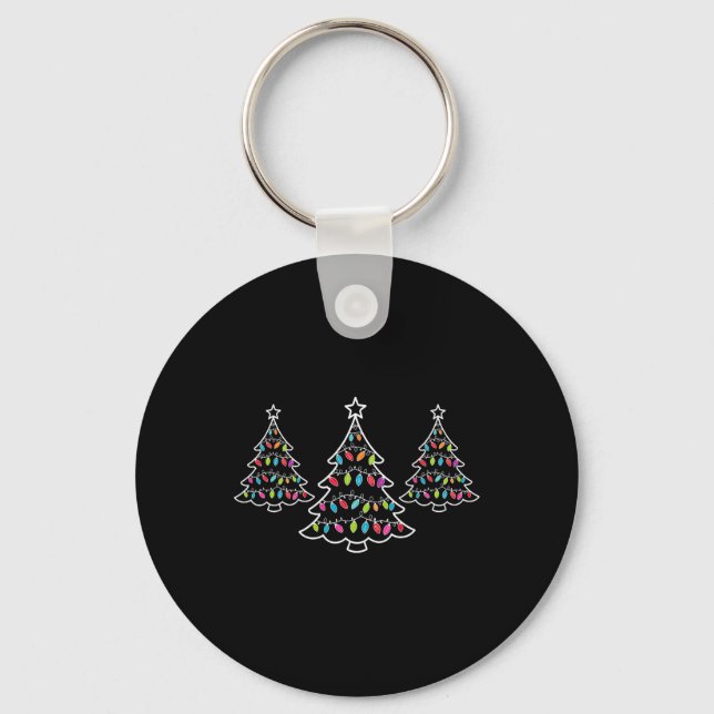 Funny Subtle Anti Trump Christmas Tree  Key Ring (Front)