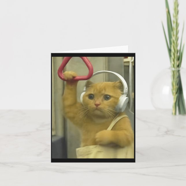 Funny Subway Cat Meme Stud Brainrot Cats Humor Kit Card (Front)