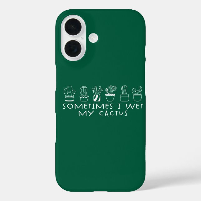 Funny Succulent Cactus, Sometimes I Wet My Cactus Case-Mate iPhone Case (Back)