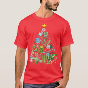 Funny Succulent Christmas Tree Cactus Gardener Xma T-Shirt