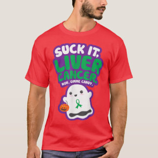 Funny Suck It Liver Cancer Gimme Candy Cute Ghost  T-Shirt