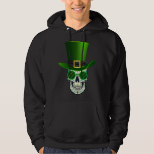 Funny Sugar Skull Saint Patricks Day of Dead Hoodie