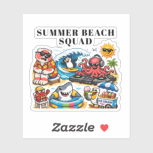 Funny Summer Beach Party Animals - DJ Octopus & Su