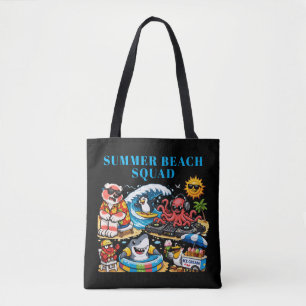 Funny Summer Beach Party Animals - DJ Octopus & Su Tote Bag