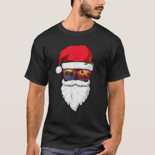 Funny Summer Beach Santa Sunglasses Xmas Christmas T-Shirt