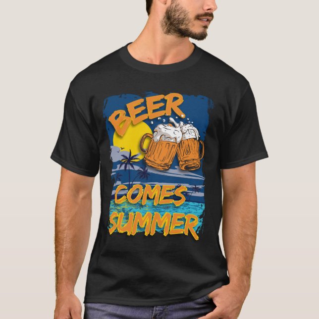 Funny Summer Beer  T-Shirt (Front)