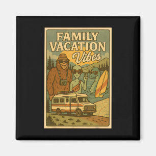Funny Summer Bigfoot Family Vacation Alien Nessie Magnet