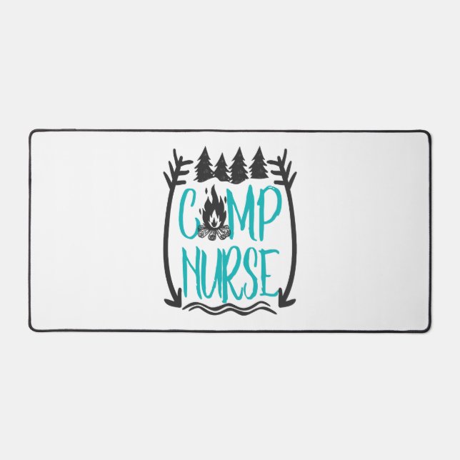 Funny Summer Camp Nurse Nursing Gift Camping RN Desk Mat (Front)