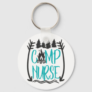Funny Summer Camp Nurse Nursing Gift Camping RN Key Ring