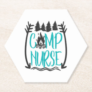 Funny Summer Camp Nurse Nursing Gift Camping RN Paper Coaster