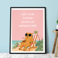 Funny Summer Capybara Beach-Create Your Own Quate