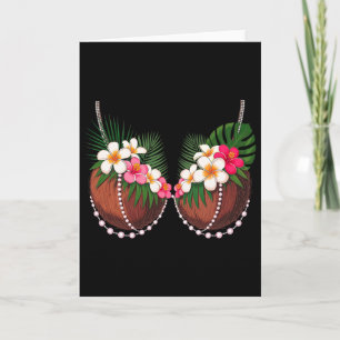 Funny Summer Coconut Bra Halloween Costume Hawaii Card