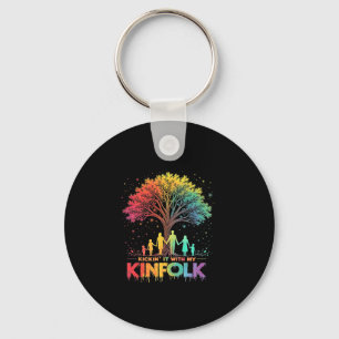 Funny Summer Family Reunion Kickin' It With My Kin Key Ring