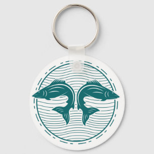 Funny Summer Fishing Key Ring