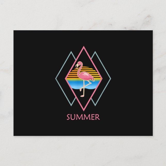 Funny Summer Flamingo | Cute Flamingo Lover Postcard (Front)