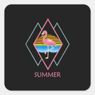 Funny Summer Flamingo   Cute Flamingo Lover Square Sticker