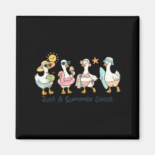 Funny summer goose beach duck cute animal vacation magnet