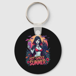 Funny Summer Hot Ghoul Summerween Vibes Ice Cream Key Ring