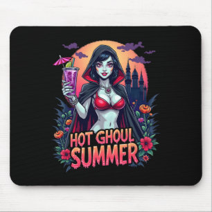 Funny Summer Hot Ghoul Summerween Vibes Ice Cream Mouse Pad