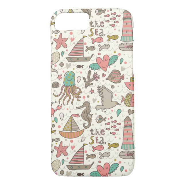 Funny Summer Pattern With Ships Case-Mate iPhone Case (Back)